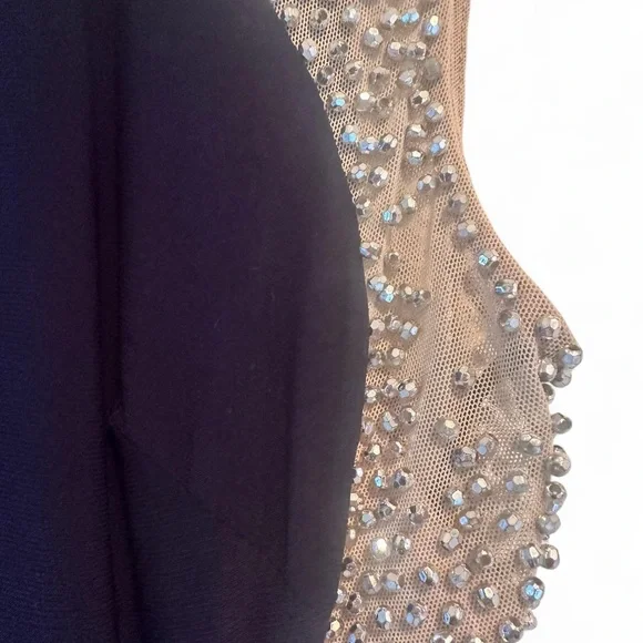 princess polly baby blue dress Christelle  Silver Crystal Beaded Gown
